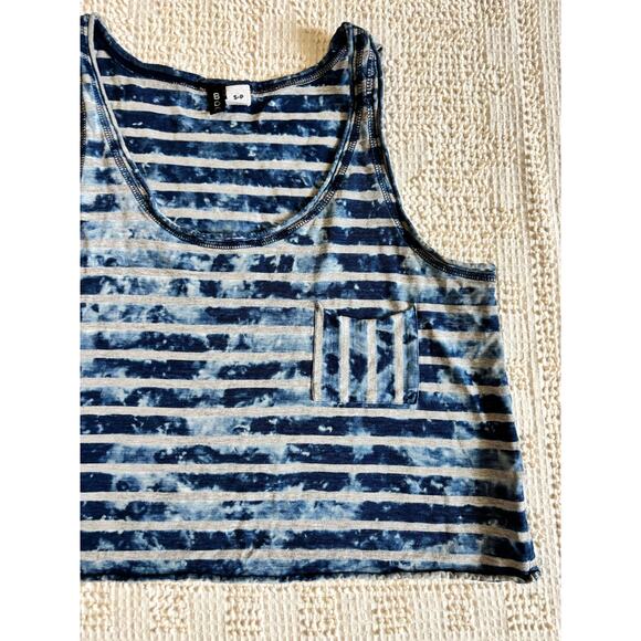Blue & Gray BDG Striped Cropped Tank Top Acid Wash - Picture 3 of 9
